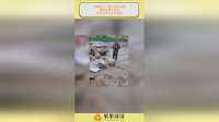 某酒店在一路口安装石墩，被路过男子质问：你们有什么权利堵路