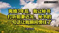 离婚3年后，我让秘书打听前妻近况，秘书的一句话让我瞬间愣住了