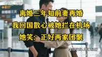 离婚三年知前妻再婚，我回国散心被她拦在机场，她：正好两家团聚