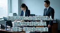 经理限我20分钟交接走人，我清空文件他讥讽，我回：明天你就明白