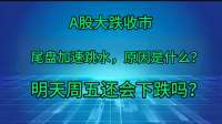 今日A股大跌收市，尾盘加速跳水，原因是什么？明天还会下跌吗？