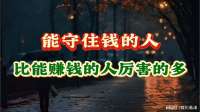 能守住钱的人，比能赚钱的人厉害的多！