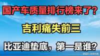 国产车质量排行榜来了？吉利痛失前三，比亚迪垫底，第一是谁