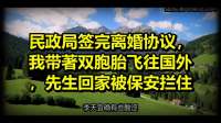 民政局签完离婚协议，我带著双胞胎飞往国外，先生回家被保安拦住