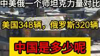 中美俄一个师坦克力量对比：美国348辆，俄罗斯320辆，中国多少呢